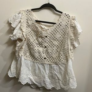 UltraPink Cream Blouse